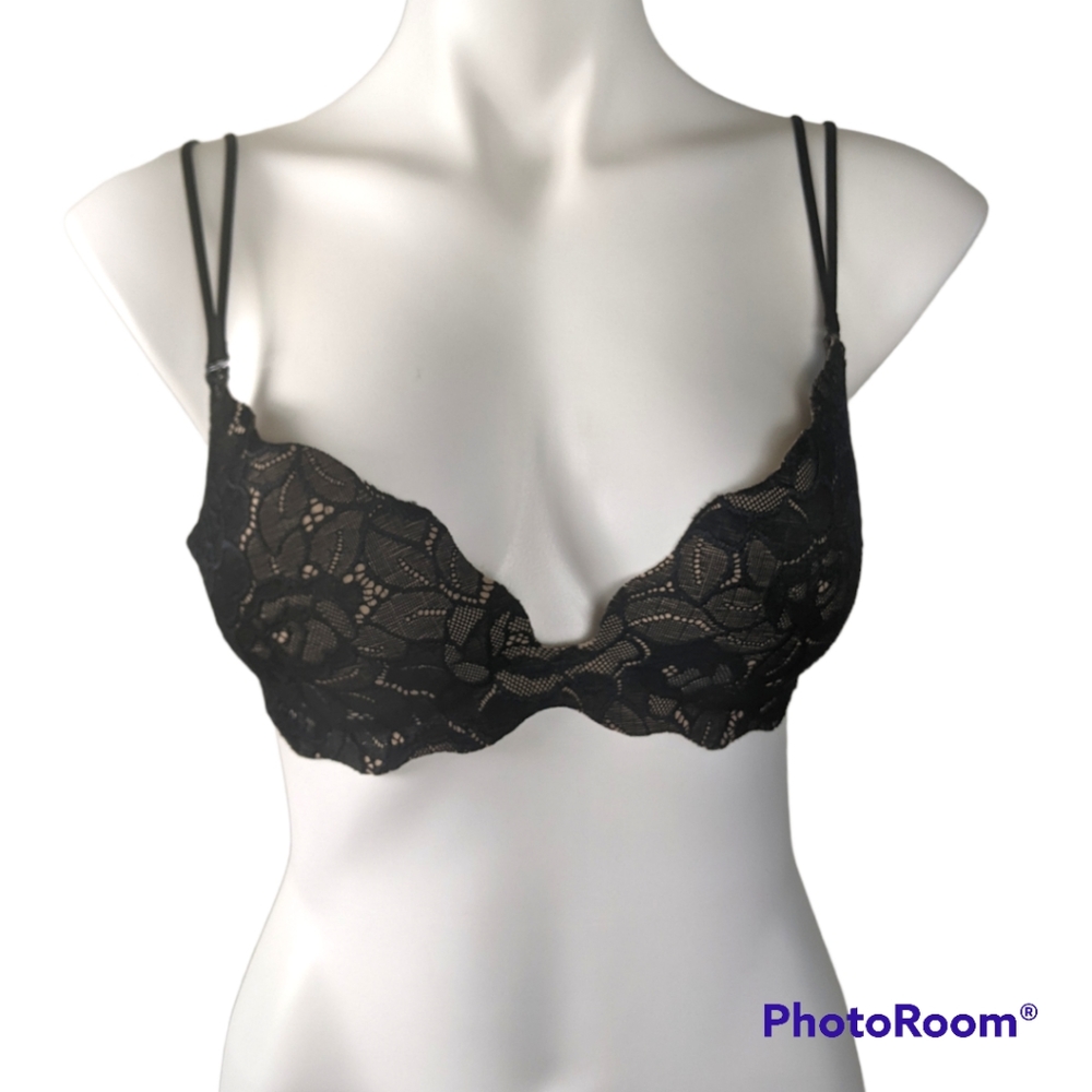 Vs Victoria's secret very sexy secret embrace pushup bra 34c black lace